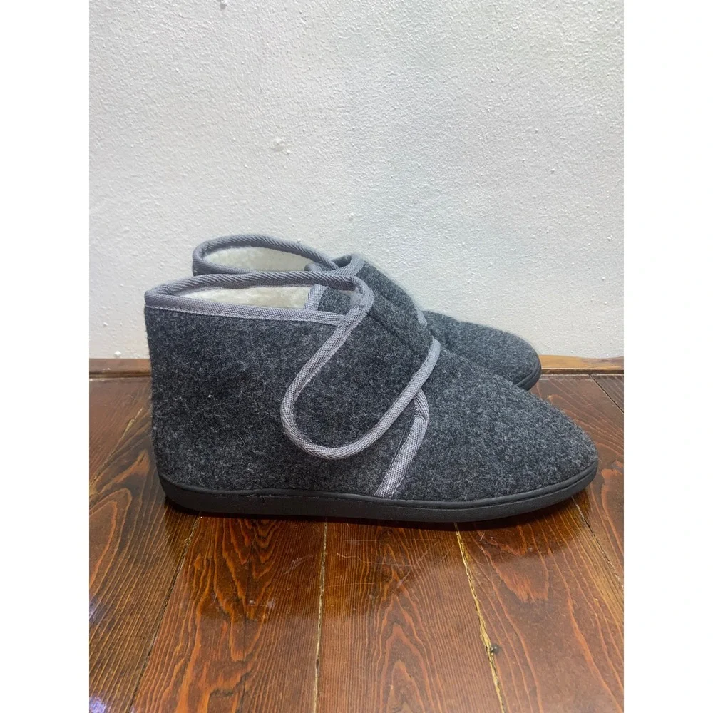 Fischer Lilleström Men's Wool Adaptive Slippers Size EU 44 US 11 Orthopedic Grey